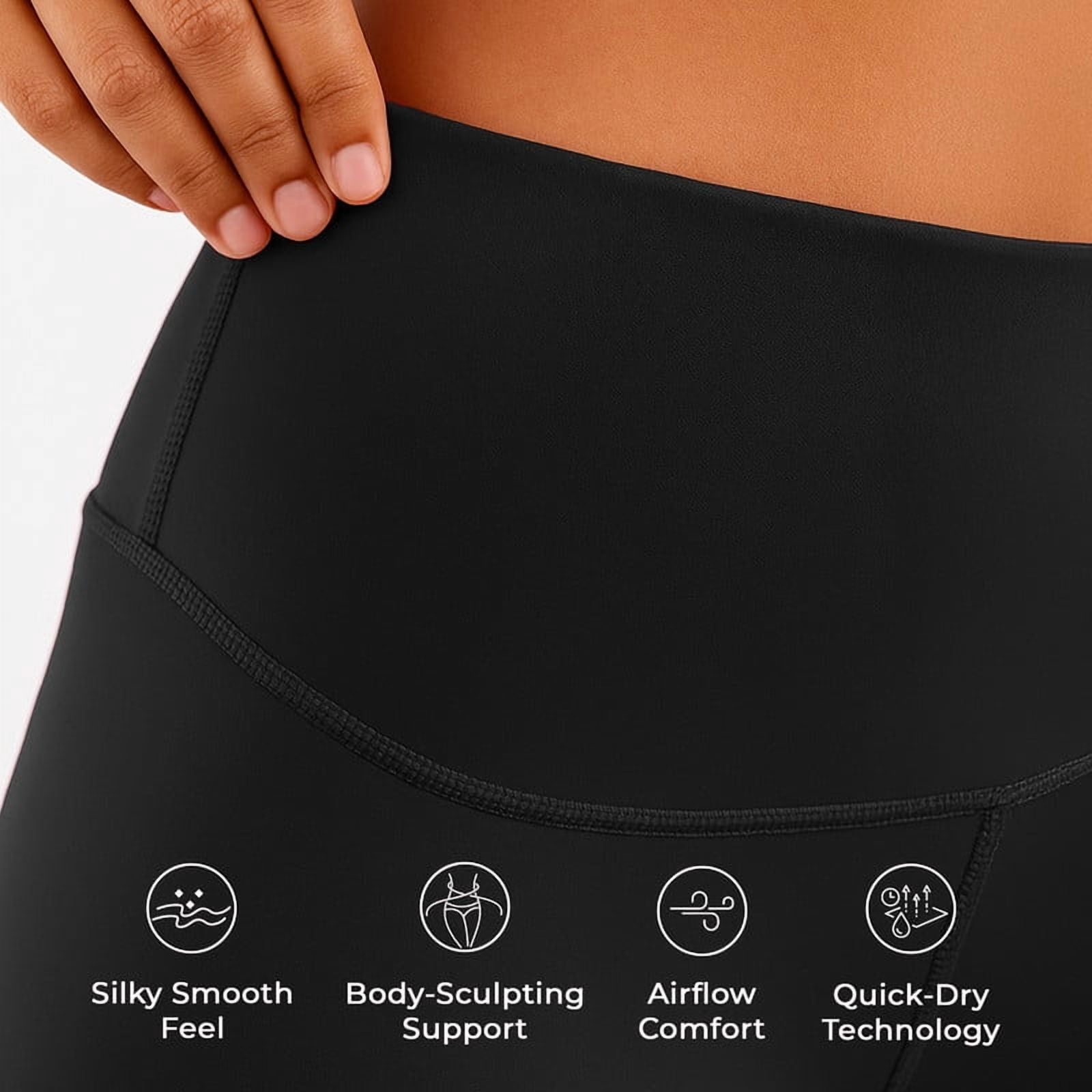 Lux Decor Women's High Waist Leggings with Pockets - Buttery Soft 4-Way Stretch Tummy Control Non-See-Through Squat Proof Yoga Pants for Workout, Gym & Running, Black - Small (US)