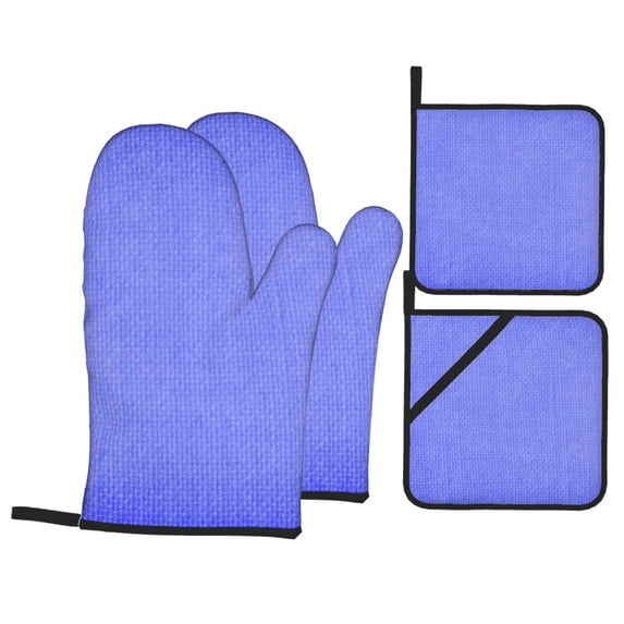 YFYANG Oven Mitts and Pot Holders Sets 4 Pieces, Non-Slip Heat Resistant Purple Textured Kitchen Glove Pot Mat for Cooking and Baking