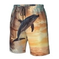 thumbnail image 4 of Sikiie Sailing Dancing Dolphin Print Men's Beach Shorts, High Elastic Quick-drying Shorts - with Drawstring and Slip Pockets, Suitable for Beach, Sports, Vacation-Large, 4 of 6