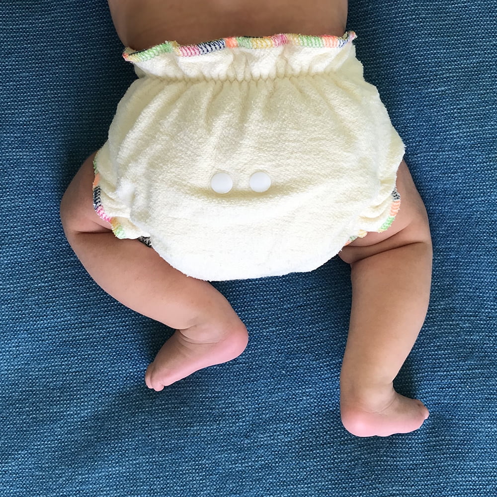 Overnight Hemp Fitted Cloth Diaper: Adjustable One-Size with Snap Buttons and 2 Cotton Hemp Inserts, Unisex Baby (1-pack)