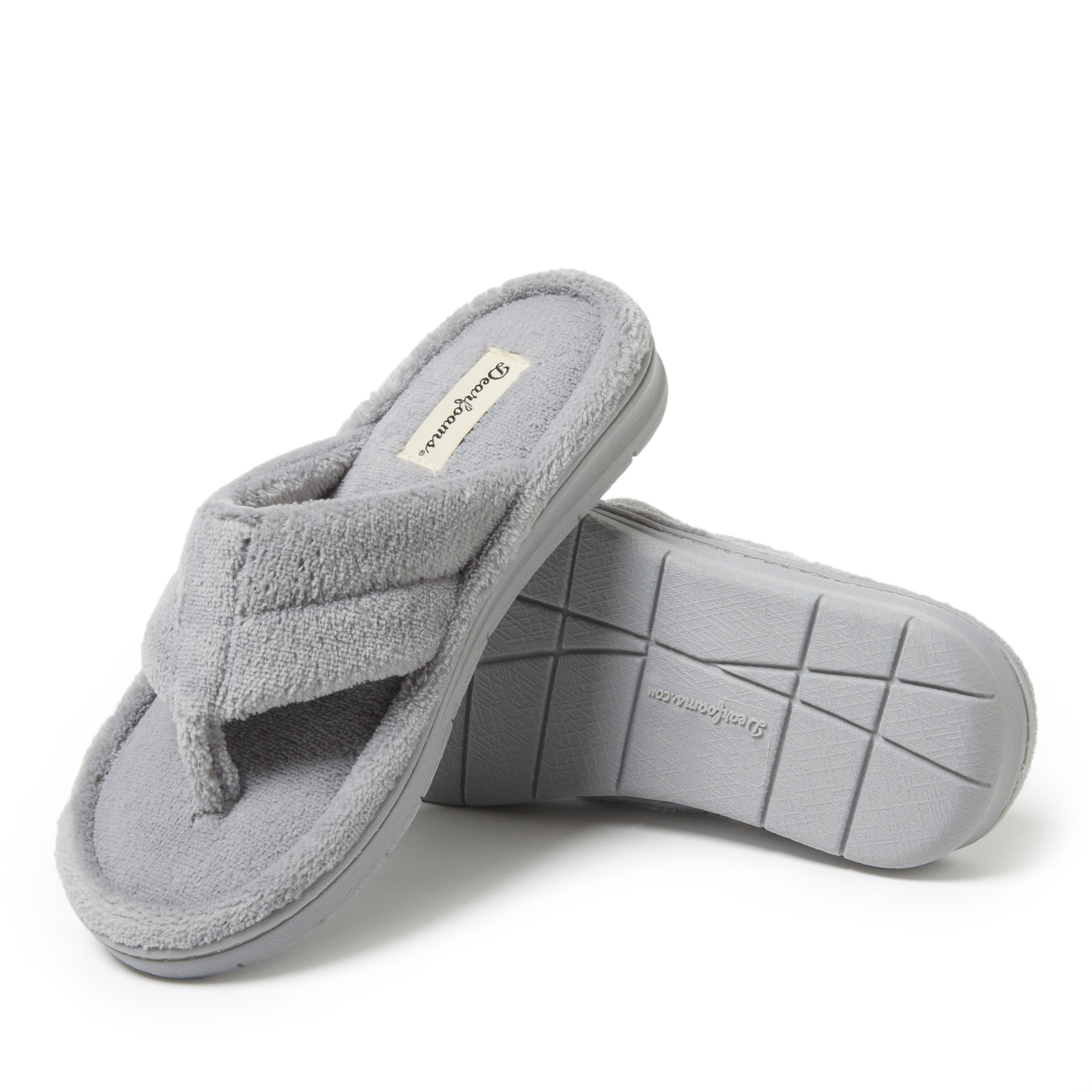 Dearfoams Women's Wrenley Terry Thong Flip Flop House Slipper - Walmart.com