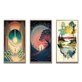 thumbnail image 2 of Designart "Stroll Toward the Full Moon Glow I" Abstract Landscape Framed Wall Art Set Of 3 - Blue Abstract Landscapes Frame Gallery Wall Set For Home Decor, 2 of 6