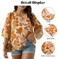 thumbnail image 2 of Oryer Womens Plus Size Tops V Neck 3/4 Bell Sleeve Womens Blouse, Trendy Tunic Summer Shirts for Women 1X-5X, 2 of 7