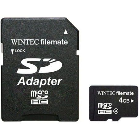 Wintec Filemate 4GB Class 4 Micro SDHC Memory Card with SD Adapter