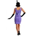 thumbnail image 3 of Plus Size Purple Fringe Flapper Costume for Women, 3 of 4