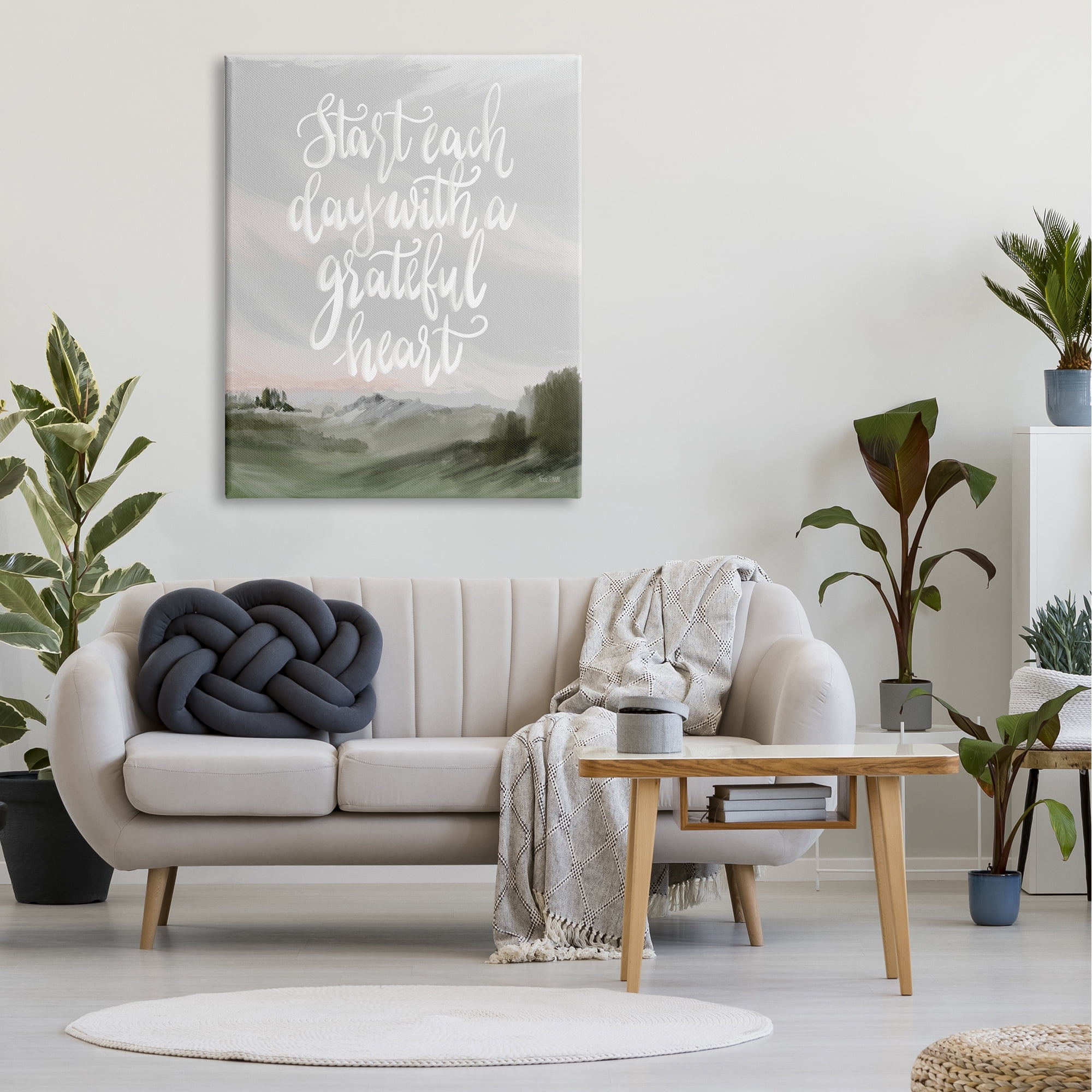 Stupell Industries Start Day with Grateful Heart Countryside Landscape Painting,36 x 48, Design by House Fenway