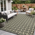 thumbnail image 5 of KUETH 6' x 9' Outdoor Rug Waterproof Camping Patio Rug Boho Geometric Reversible Outdoor Plastic Carpet for RV Blcony Picnic Porch，Black&Beige, 5 of 8