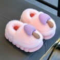 thumbnail image 2 of WZEIIOT Toddler Kids Girls Slippers Winter Warm Fuzzy Shoes Comfortable Indoor Soft Cute Lined Booties Plush Footwears With Heel Cover Us Size:9, 2 of 3