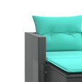 thumbnail image 5 of vidaXL Garden Sofa 2-Seater with Stools Black Poly Rattan, 5 of 5