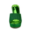 thumbnail image 5 of BLISSFUL STEP Women Glitter Platform Slip on Wedge Heels Sandals Green 6.5, 5 of 6