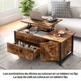 thumbnail image 3 of Mesa De Centro De Madera Rustica Elevable 2 Cajones Y Puerta, 3 of 6