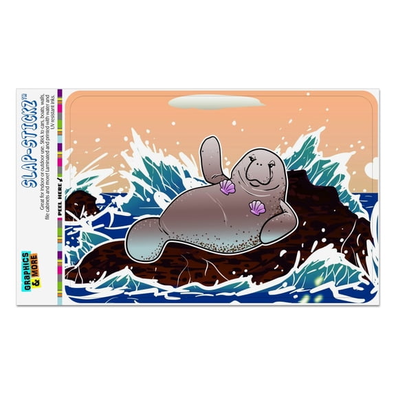 Waving Manatee Mermaid On Rocks And Waves Funny Home Business Office Sign