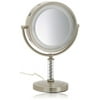Jerdon 8 inch Diameter Lighted Makeup Mirror with 6X-1X Magnification,Nickel Finish, Plug In-Model HL856MNC
