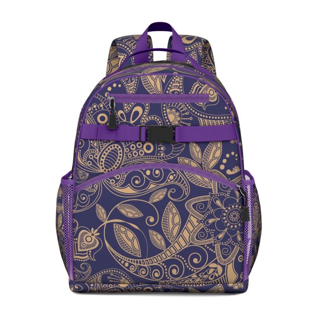 Exotic Chic Paisley Pattern Student Backpack Adjustable Shoulder Straps Chest Strap Lightweight Durable School Backpack For Student And Students