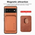 thumbnail image 6 of Cutyskin Carbon Fiber Texture PU Leather Case for Google Pixel 6 Pro, with Detachable Card Holder, Compatible Magsafe Charging, Ultra Thin Design Shockproof Phone Case for Google Pixel 6 Pro, Brown, 6 of 7