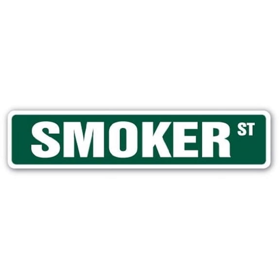 SignMission A-24-SS-SMOKER Smoker Aluminum Street Sign for Cooker BBQ Bar-B-Que Grill Grilling