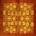 thumbnail image 1 of Ahgly Company Machine Washable Indoor Square Oriental Yellow Industrial Area Rugs, 8' Square, 1 of 4