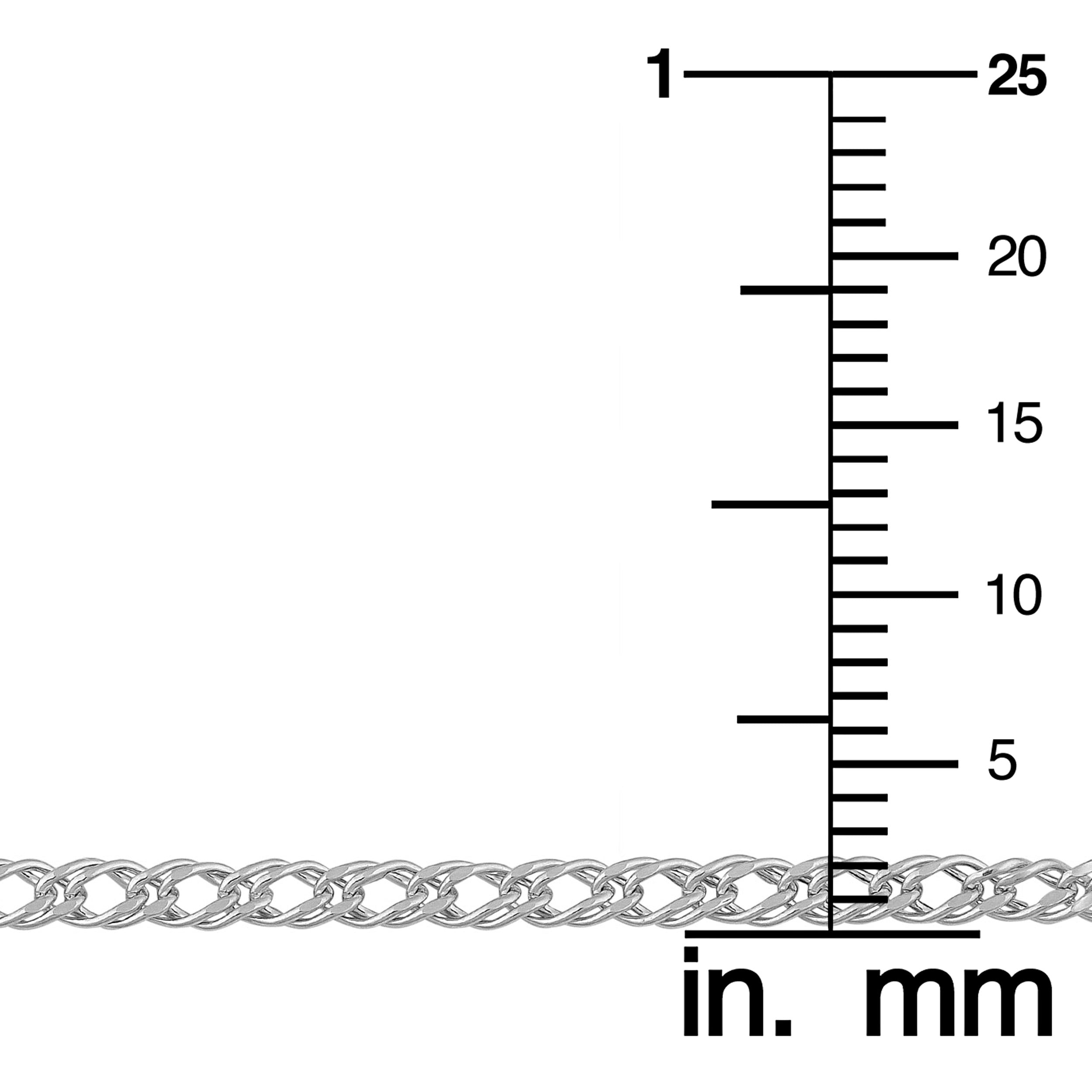 KoolJewelry 14k White Gold Diamond Weave Curb Chain Anklet (2 mm, 10 inch)