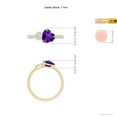 thumbnail image 4 of ANGARA Natural Heart-Shaped 1.5 ct Amethyst Ring with Pave Diamonds in 14K Yellow Gold for Women (Size-7mm) | February Birthstone, Anniversary, Jewelry Gift for Women | Natural Amethyst Ring, 4 of 9