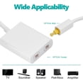 thumbnail image 3 of Optical Audio Splitter,Digital Fiber Optical Audio Splitter Dual Port Digital Optical Audio Splitter Adapter Audio Cable 1 in 2 Out[white], 3 of 9