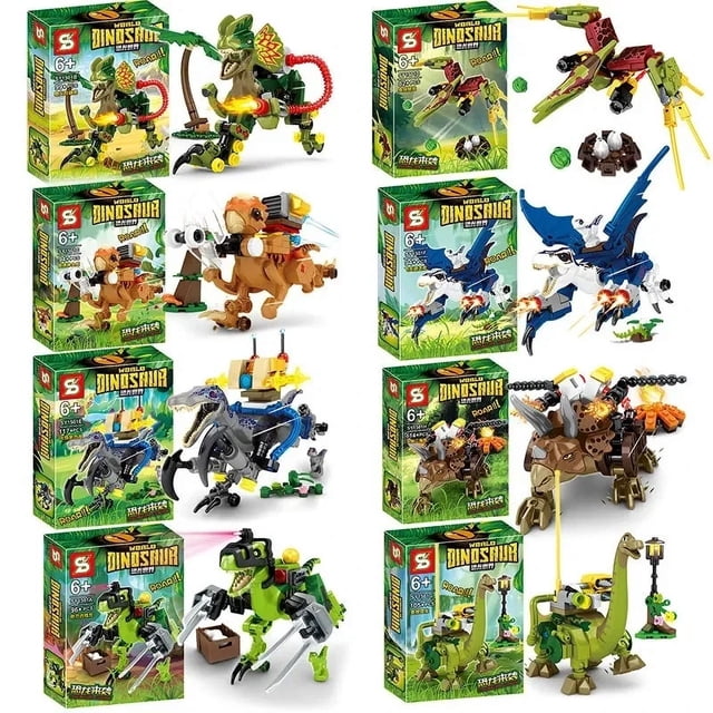 Bloques de construcción de dinosaurios de la edad Jurásica del planeta prehistórico, juguete de desarrollo Compatible con Legodinosaur, regalos para niños