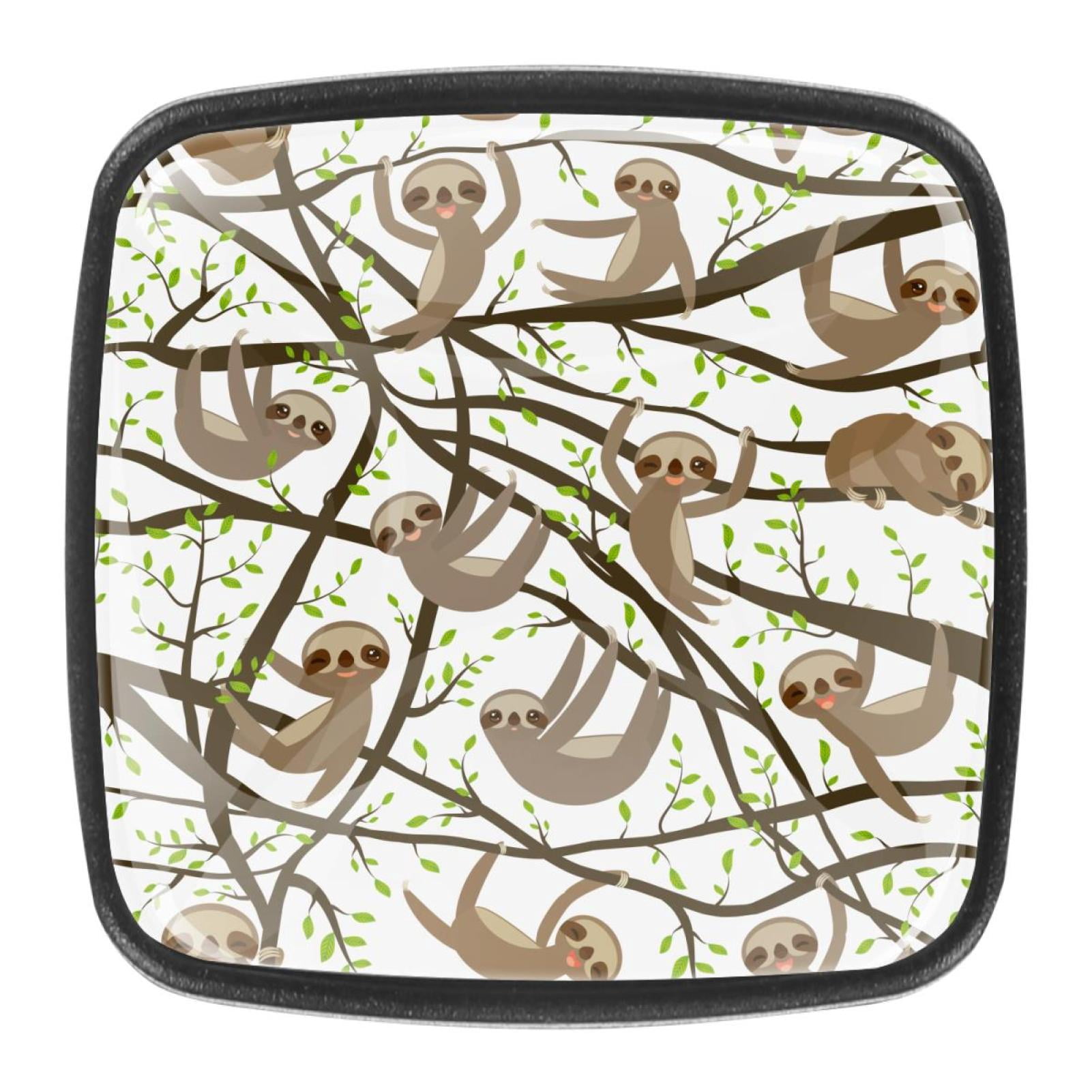 Sloth Handle 4 Pcs Square Cabinet Handle Cupboard Knob Drawer Pulls Handle Sloth ...
