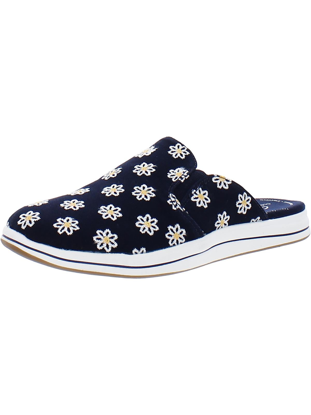 Clarks Womens Breeze Shore Embroidered Canvas Mules