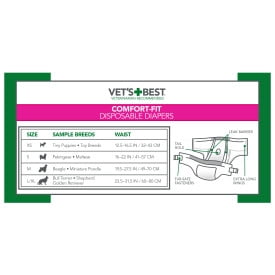 Vet's Best Comfort Fit Disposable Female Dog Diapers - Small, 12 Ct.