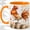 Orange, variant on Watercolor Rooster Accent Mug, 11oz Ceramic Mug for Farmhouse Fans Glossy ceramic mug with double-sided watercolor rooster artwork for daily coffee or tea