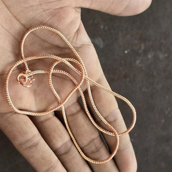 100% Solid Pure Copper Rope Chain Designer Link Chain Necklace Jewelry Size 26 inch