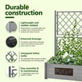 thumbnail image 4 of vidaXL 1 Piece Gray PP Garden Raised Bed with Trellis and Drainage Holes 39.4x16.9x55.9 Inches, 4 of 14
