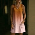 thumbnail image 5 of QUNYINEY Sleeveless Sun Dresses for Women Mini Summer A Line Gradient Tank Dress Vacation with Pockets V-Neck Loose Fit Dresses, 5 of 7