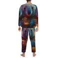 thumbnail image 7 of Salouo Forest Koala Print Button-Front Long Sleeve Pajama Set for Men, Soft 2Pjs Men's Long Sleeve Sleepwear -X-Large, 7 of 7