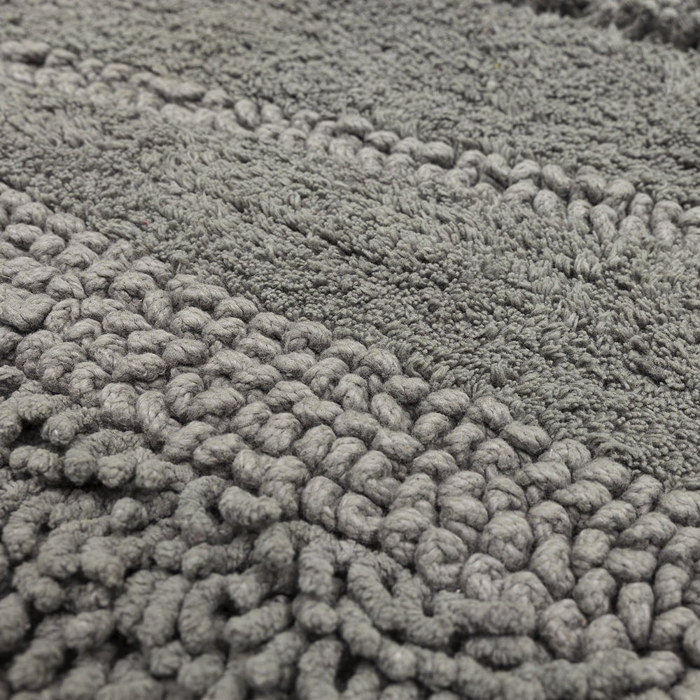 Mohawk Home Plush Cotton Fade/Stain Resistant Non-slip Machine Washable Bath Mat, Cool Grey, 2' 3" x 3' 9"