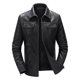 thumbnail image 1 of Chaqueta de cuero para hombre, primavera, otoño e invierno, ajustada, de moda, con forro polar, chaqueta de moto gruesa, chaqueta de cuero para hombre, 1 of 5
