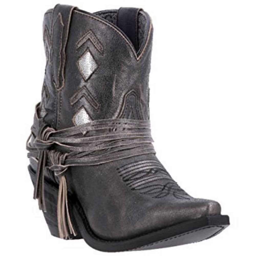 Laredo Laredo Women's 6" Black Jett Leather Cowboy Boots Laced