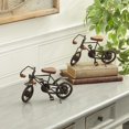 thumbnail image 2 of 10"W, 7"H Black Metal Bike Sculpture with Wood Accents, by DecMode (2 Count), 2 of 9