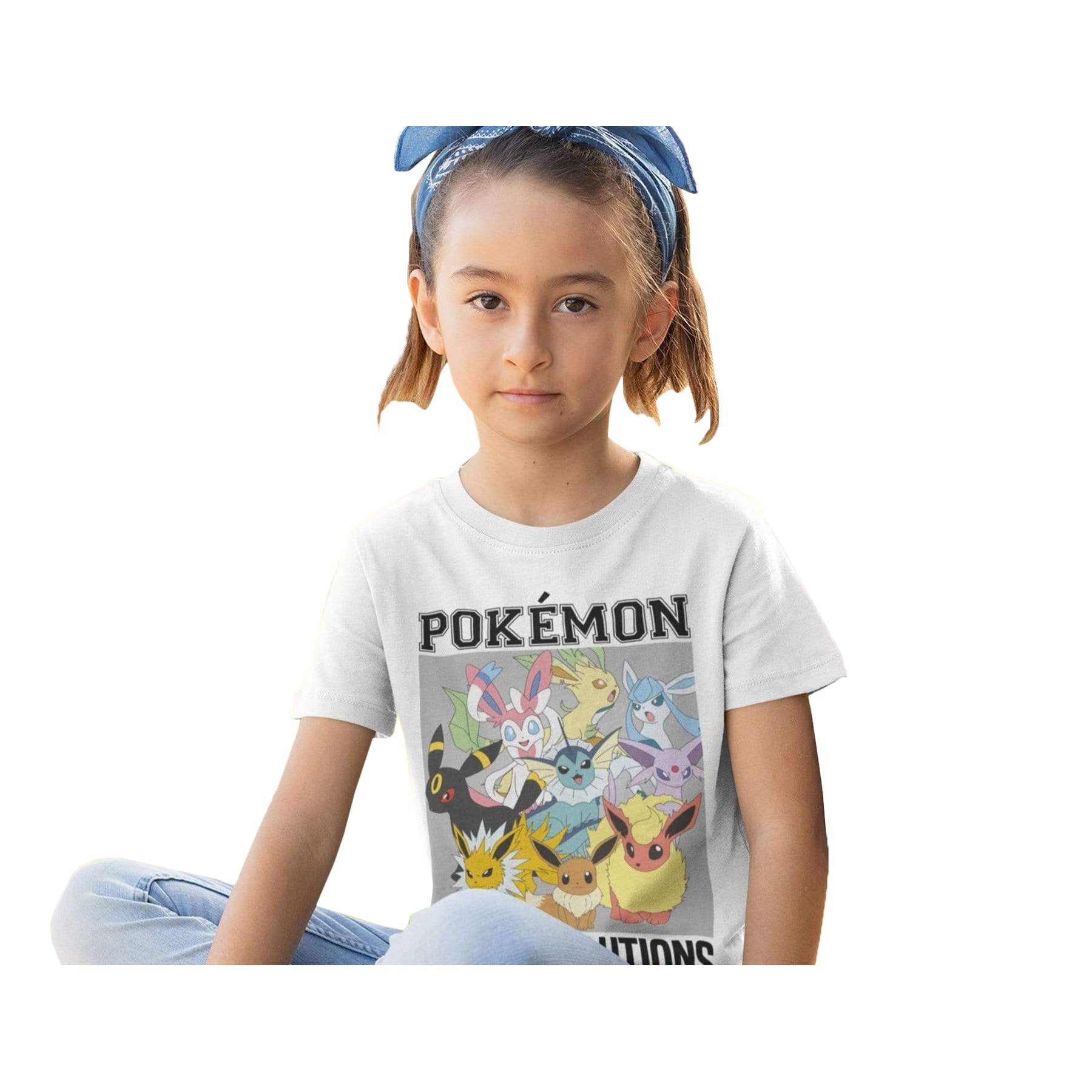 E-evee Evolution Fire Water Kids T-Shirts Long Sleeve Tees Fashion Tops for Boys/Girls
