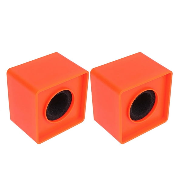 2 Pcs Logo Portable en ABS Moulé par Injection de Forme Carrée pour Micro/micro d'Entrevue, Logo de Station de Drapeaux (Orange)