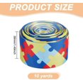 thumbnail image 2 of HAOAN 20Yards Blue Sky White Clouds Ribbon 1 Inch Wide Sky Clouds Polyester Ribbon 0.3mm Thick White and Blue Decorative Ribbon, 2 of 7