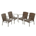 thumbnail image 2 of W Unlimited Leisure 5 Piece Wicker Rattan Garden Patio Dining Set in Dark Brown, 2 of 2