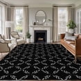 thumbnail image 2 of 6x9Ft Area Rugs Black Morocco Non-Skid Rubber Backing Large Rectangle Rugs - Living Room Bedroom Home Office, Geometric Leaf Diamond Lattice Abstract Indoor Floor Mat Carpets Washable Rug, 2 of 9