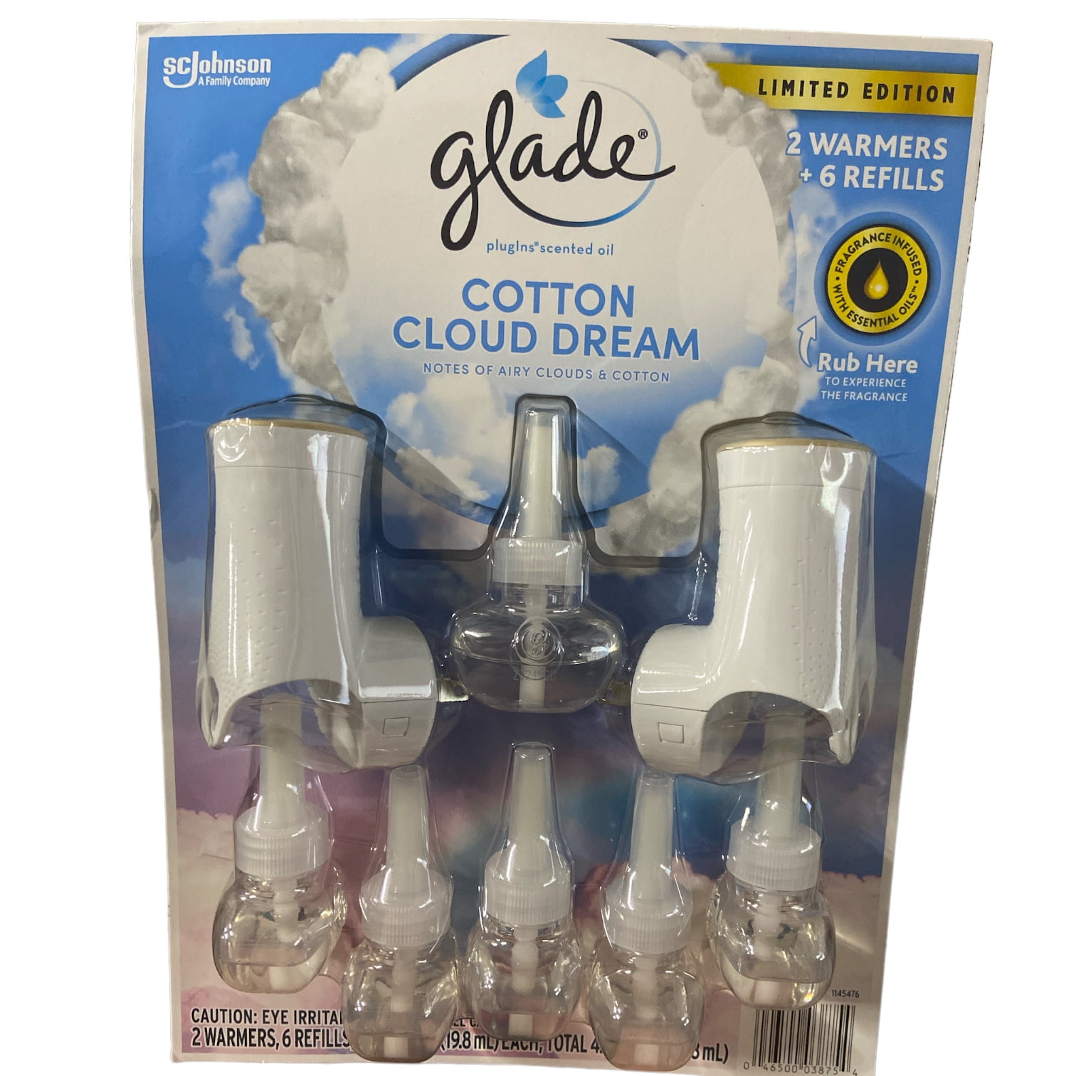 Glade PlugIns Scented Oil (2 Warmers + 6 Refills) Cotton Cloud Dreams