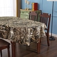 thumbnail image 3 of Realtree Max 5 Camo Table Cloth Oval - 60"x84" Polycotton Fabric - Elevate Your Kitchen or Farmhouse with Rustic Hunting Camouflage Dining Table Cover, 3 of 5