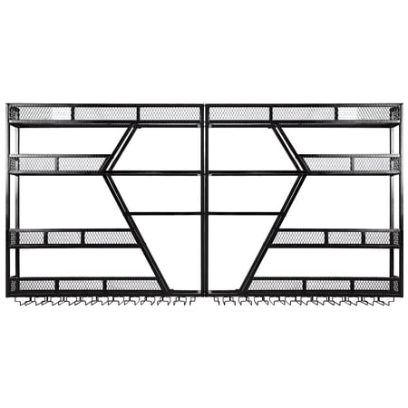 SHegdu Wall Mounted Wine Rack 3/4 Tier Bar Shelves Metal Hanging Wine Bottles Display Shelf with Glass Holder Or Kitchen Dining Room Home