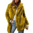 thumbnail image 2 of Miluxas Women's Coat Casual Lapel Fleece Fuzzy Faux Plush Zipper Coats Warm Winter Oversized Outwear Jackets Yellow XL(XL), 2 of 4