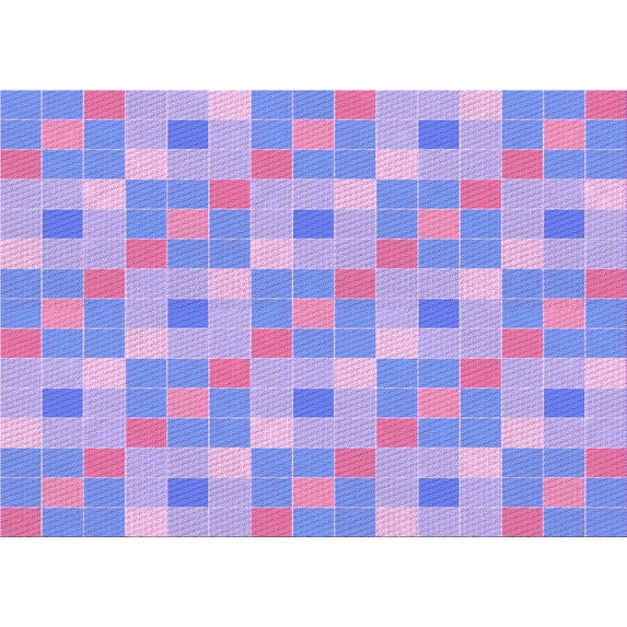 Ahgly Company Indoor Rectangle Patterned Medium Purple Area Rugs, 7' x 9'