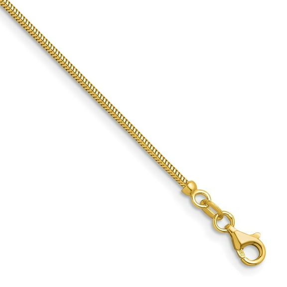Auriga 18K Yellow Gold Polished 1.6 mm Solid Snake Chain Necklace for Women 16"