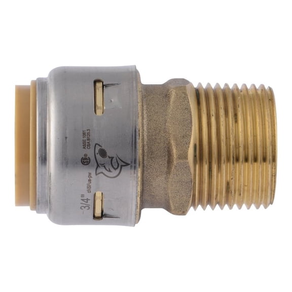 SharkBite Max 3/4 Inch MNPT Adapter, Push to Connect Brass Plumbing Fitting, PEX