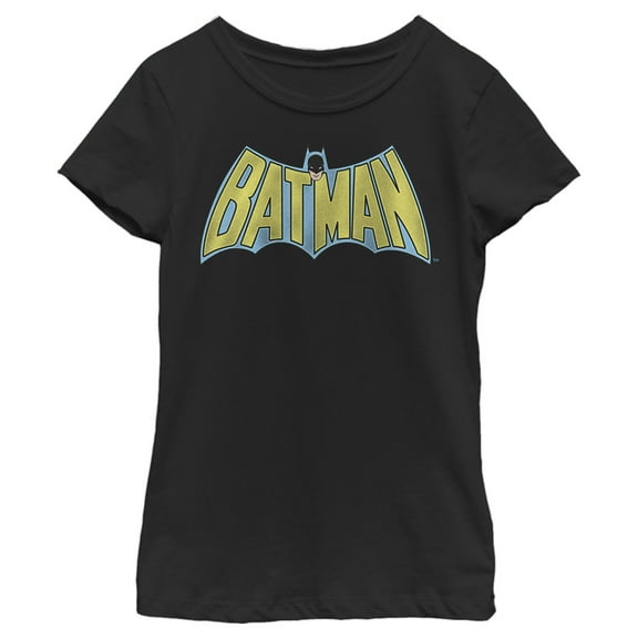 Girl's Batman Vintage Hero Logo Graphic Tee Black X Small